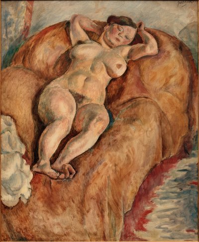 uzanmış kadın çıplak by Jules Pascin