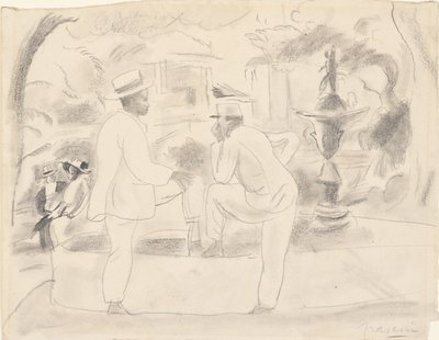 Parkta İki Adam, Havana by Jules Pascin