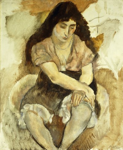 Oturan Genç Kadın; Oturan Genç Kız, 1921 by Jules Pascin