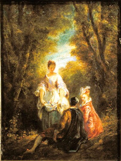 Parkta Konuşma (tuval üzerine kağıt üzerine yağlı boya) by Jules Robert Auguste