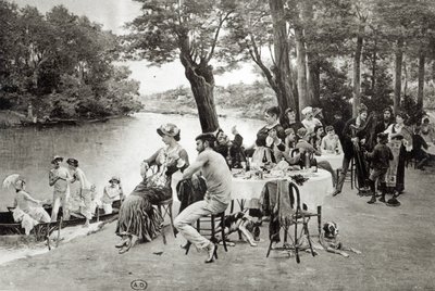 Marne Nehri kıyısındaki sahne (fototip) by Jules Scalbert