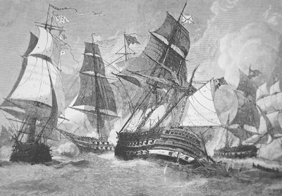 Chesapeake Körfezi Savaşı (lito) by Julian Oliver (after) Davidson
