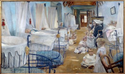 Les crceaux, kamu yardımı için çocuk odası Tablo Julie Delance Feurgard (1859-1892) 1888 Brest, Güzel Sanatlar Müzesi - Beşikler, huzurevi, Kamu Yardımı. Julie Delance Feurgard