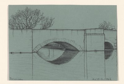 Köprü, muhtemelen Thun Gölü'nde by Julie de Graag (signed by artist)