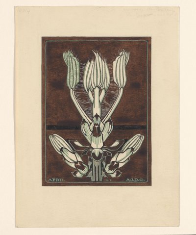 Nisan çiçeğinin tomurcukları (nesnedeki başlık) by Julie de Graag (signed by artist)