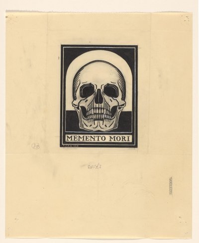 İnsan kafatası Memento mori (nesne üzerindeki başlık) by Julie de Graag (signed by artist)