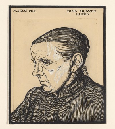Dina Klaver'ın Portresi Dina Klaver Laren (nesne üzerindeki başlık) by Julie de Graag (signed by artist)