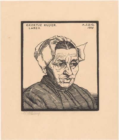 Geertje Kuijer'in portresi by Julie de Graag (signed by artist)