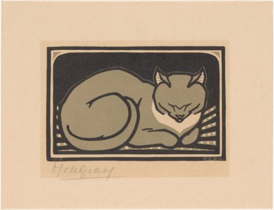uyuyan kedi by Julie de Graag (signed by artist)