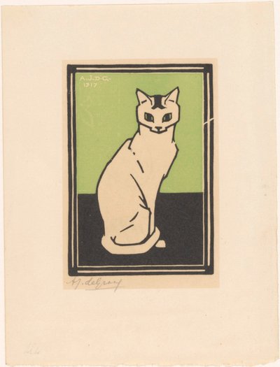 oturan kedi by Julie de Graag (signed by artist)
