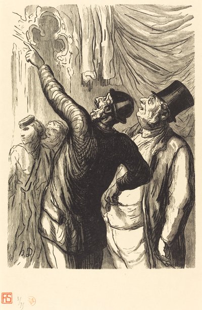 Evrensel Sergi: Gerçek Bir Cicerone by Julien Antoine Peulot after Honoré Daumier