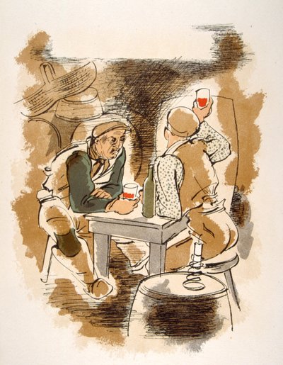 Esprili Şarap İllüstrasyonu 1946. Julien Pavil'in çizimi by Julien Pavil