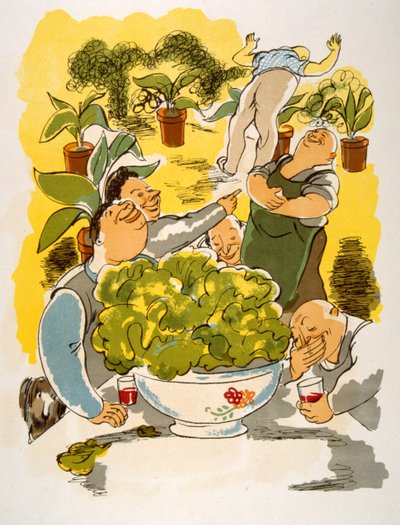 Esprili Şarap İllüstrasyonu 1946. Julien Pavil'in illüstrasyonu by Julien Pavil