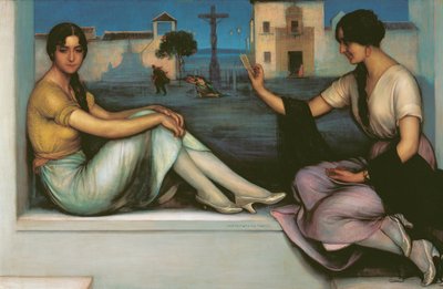 Falcılık - Romero de Torres, Julio (1874-1930) - 1922 - Tuval üzerine yağlı boya - 106x163 - Museo Carmen Thyssen, Malaga by Julio Romero de Torres