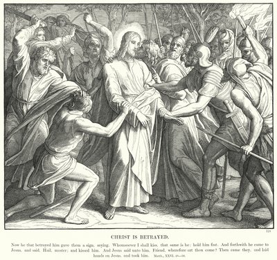 İsa ihanete uğradı (gravür) by Julius (after) Schnorr von Carolsfeld