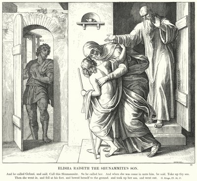 Şunamlı'nın Oğlu Elişa Raiseth (gravür) by Julius (after) Schnorr von Carolsfeld