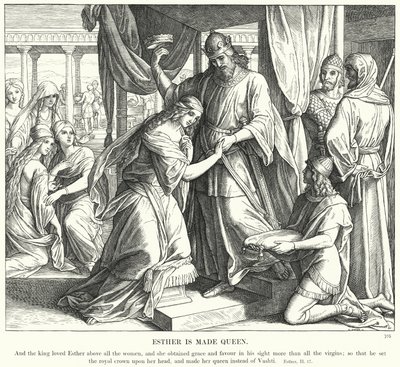 Ester Kraliçe Yapıldı (gravür) by Julius (after) Schnorr von Carolsfeld
