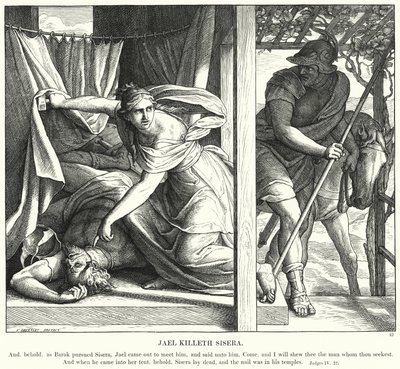 Jael Killeth Sisera (gravür) by Julius (after) Schnorr von Carolsfeld
