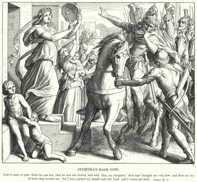 Jephtha'nın Döküntü Yemini (gravür) by Julius (after) Schnorr von Carolsfeld