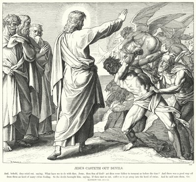 İsa Şeytanları Dışına Çıkardı (gravür) by Julius (after) Schnorr von Carolsfeld