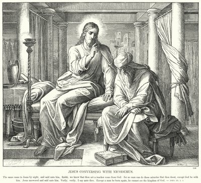 İsa Nicodemus ile Konuşuyor (gravür) by Julius (after) Schnorr von Carolsfeld