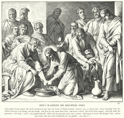 İsa Havarilerinin Ayaklarını Yıkar (gravür) by Julius (after) Schnorr von Carolsfeld