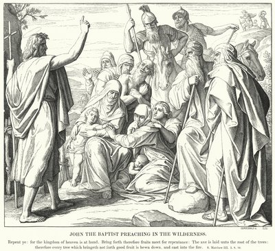 Vaftizci Yahya Vahşi Doğada Vaaz Eder (gravür) by Julius (after) Schnorr von Carolsfeld