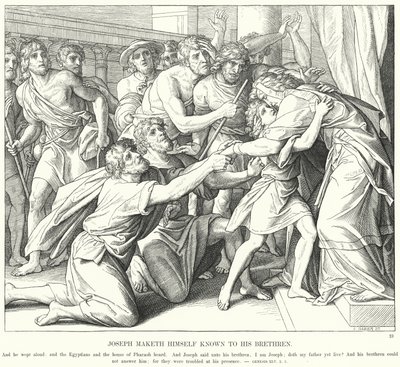 Joseph kendini Kardeşlerine Bildiriyor (gravür) by Julius (after) Schnorr von Carolsfeld