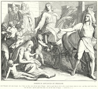 Yusuf Firavun Tarafından Geliştirilir (gravür) by Julius (after) Schnorr von Carolsfeld