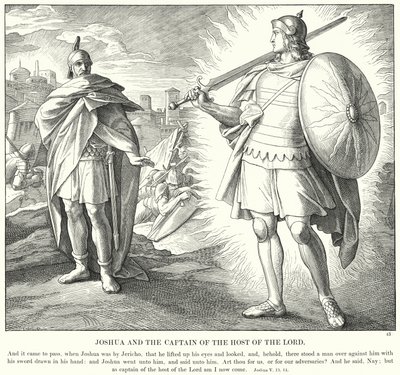Yeşu ve Rab'bin Ordusunun Kaptanı (gravür) by Julius (after) Schnorr von Carolsfeld