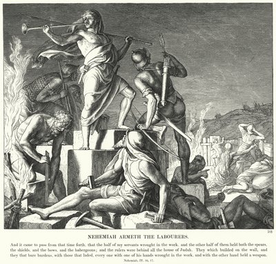Nehemiah Armeth Emekçiler (gravür) by Julius (after) Schnorr von Carolsfeld