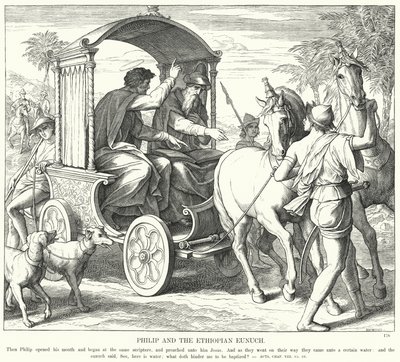 Philip ve Etiyopya Hadımı (gravür) by Julius (after) Schnorr von Carolsfeld