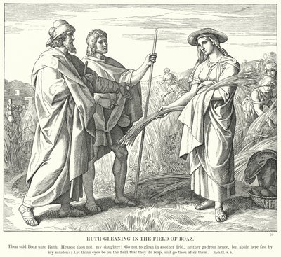 Ruth Gleaning Boaz Tarlasında (gravür) by Julius (after) Schnorr von Carolsfeld