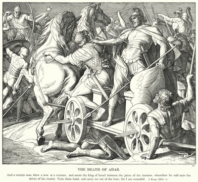 Ahab'ın Ölümü (gravür) by Julius (after) Schnorr von Carolsfeld