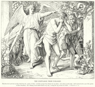 Cennetten Kovulma (gravür) by Julius (after) Schnorr von Carolsfeld