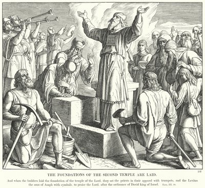 İkinci Tapınağın Temelleri Atıldı (gravür) by Julius (after) Schnorr von Carolsfeld