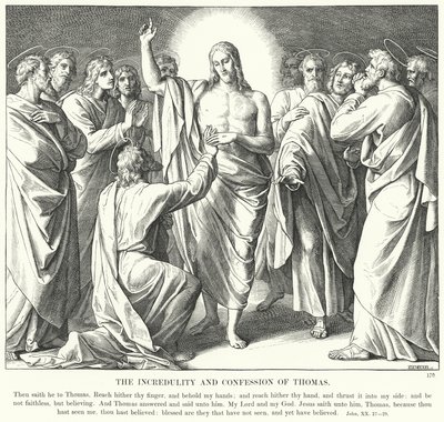 Thomas'ın İnançsızlığı ve İtirafı (gravür) by Julius (after) Schnorr von Carolsfeld