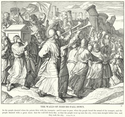 Jericho Fall Down Duvarları (gravür) by Julius (after) Schnorr von Carolsfeld