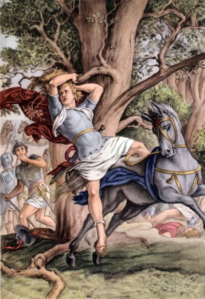 Absalom'un ölümü, yak. 1950'ler (kartpostal) by Julius (after) Schnorr von Carolsfeld