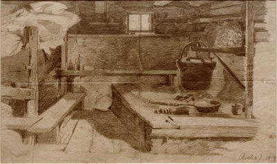 Bir çiftlik evi salonunun içi by Julius Adam
