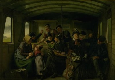 Üçüncü sınıf bir demiryolu kompartımanında by Julius Exner