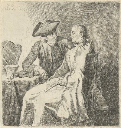 Erkek ve kadın bir masada by Julius Henricus Quinkhard