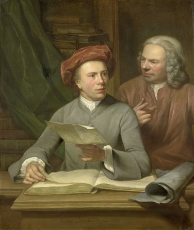 Otoportre. Sanatçının yanında babası ve öğretmeni Jan Maurits Quinkhard (1688-1772) duruyor. by Julius Henricus Quinkhard