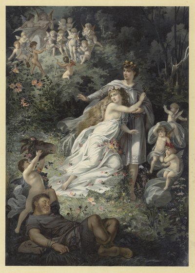 Bir Yaz Gecesi Rüyası (chromolitho) için İllüstrasyon by Julius Hoeppner