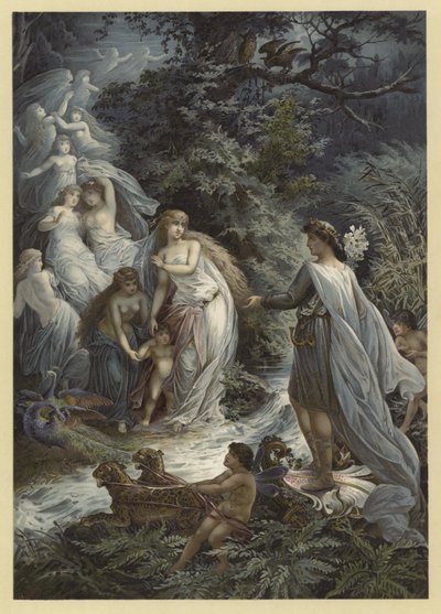 Bir Yaz Gecesi Rüyası (chromolitho) için İllüstrasyon by Julius Hoeppner