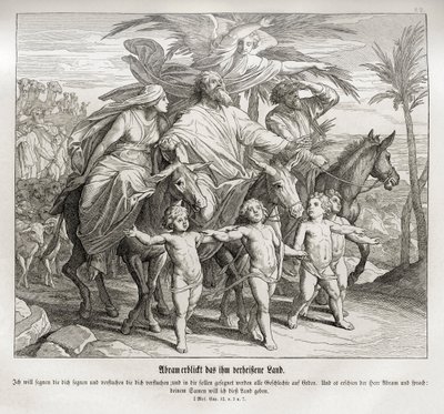 İbrahim kendisine vaat edilen toprakları görüyor, Yaratılış by Julius Schnorr von Carolsfeld