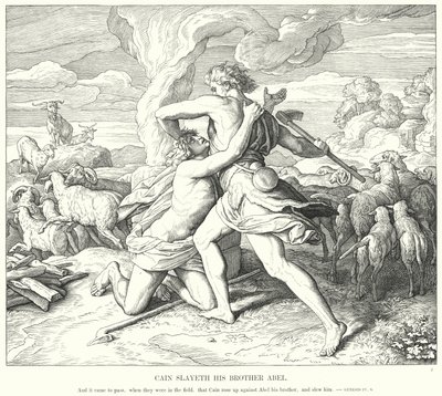 Cain Slayeth, kardeşi Habil by Julius Schnorr von Carolsfeld