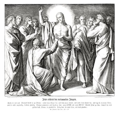 Şüpheci Thomas, Yuhanna İncili by Julius Schnorr von Carolsfeld