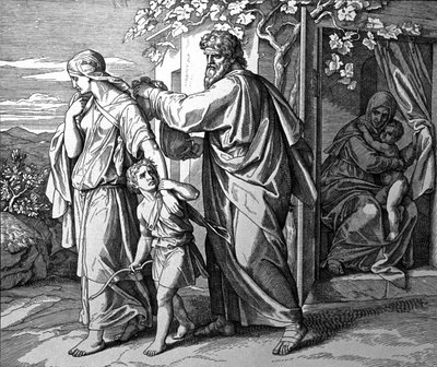 İsmail ve annesinin sınır dışı edilmesi by Julius Schnorr von Carolsfeld