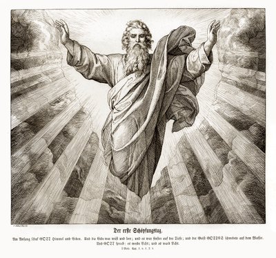 Yaratılışın ilk günü, Genesis by Julius Schnorr von Carolsfeld